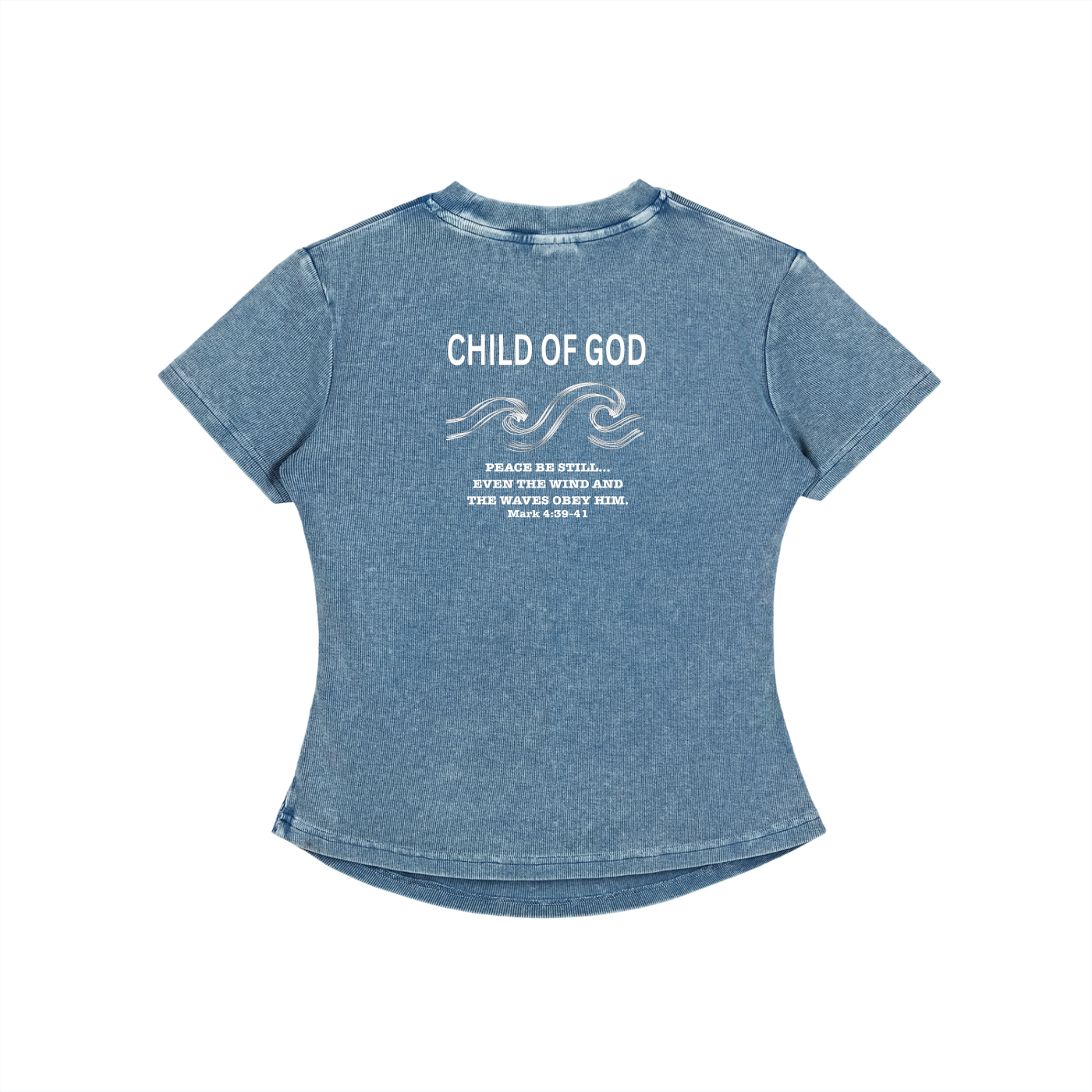 Acid Washed Cotton "Denim Blue" Tee