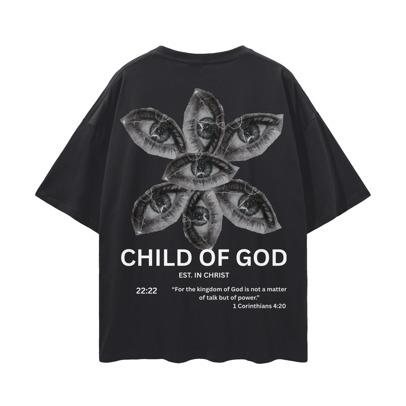 Unisex Oversize Deep Drop Shoulder Tee (Black)