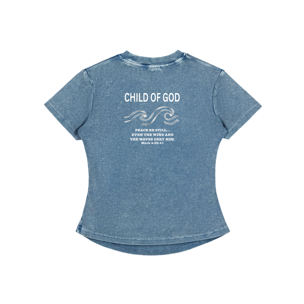 Acid Washed Cotton "Denim Blue" Tee