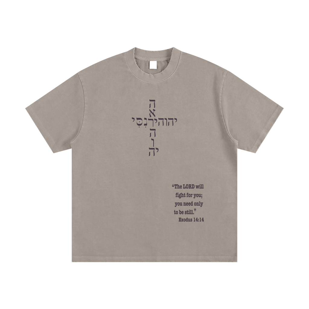 Heavyweight Vintage Washed "Papyrus Tan" Frayed T-Shirt