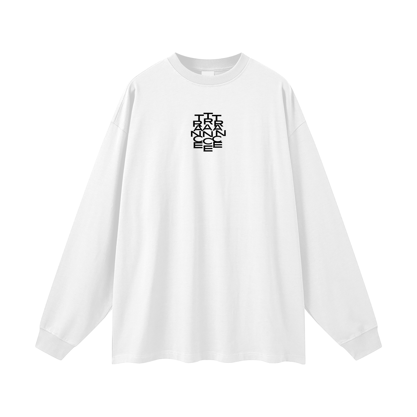 Unisex Streetwear Cotton Long Sleeve Tee (White)