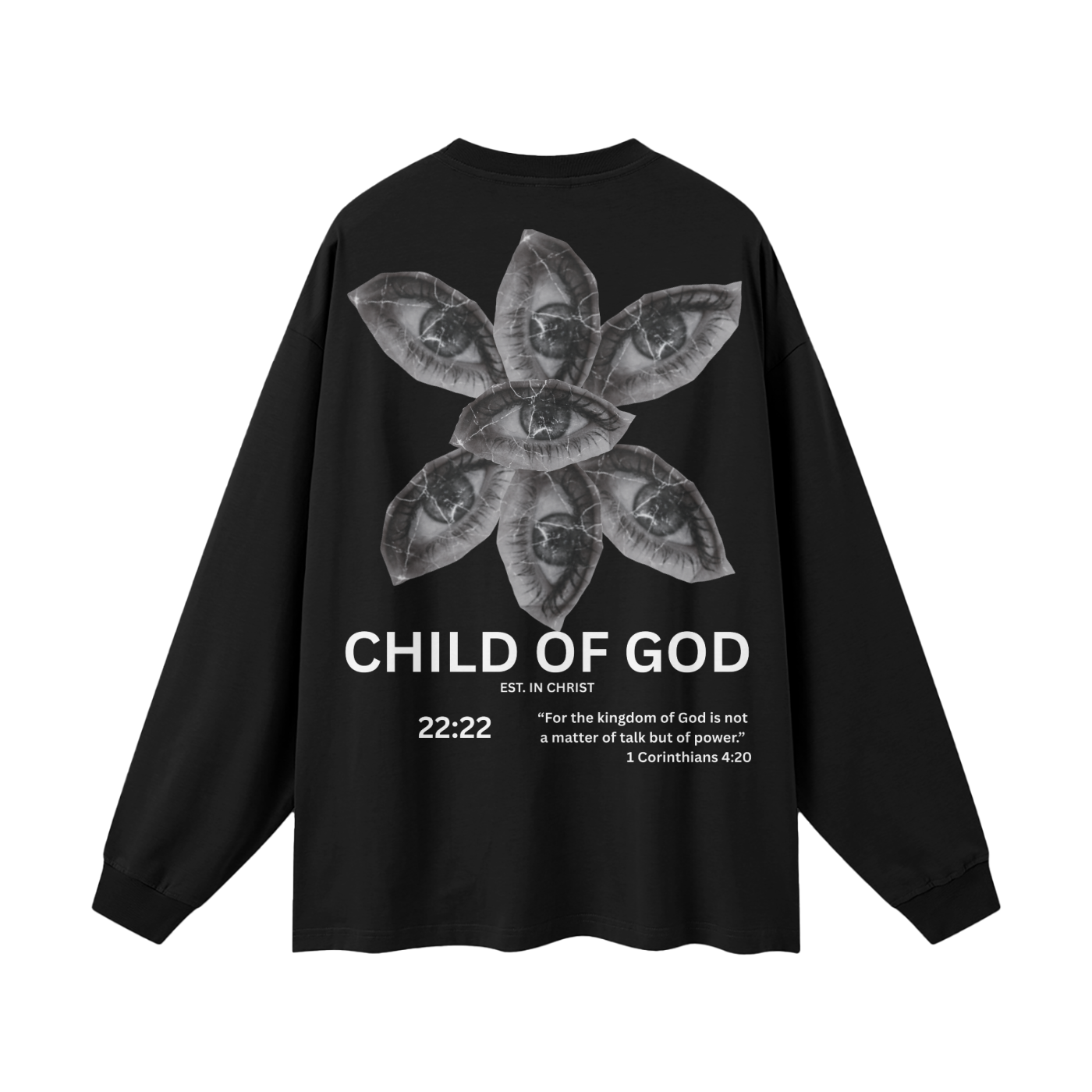 Streetwear Unisex Cotton Long Sleeve Tee (Black)
